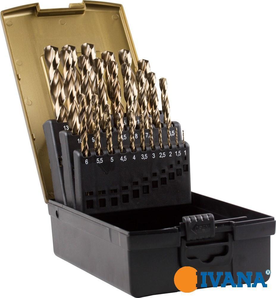 Ivana 25 teilig Metallbohren Sortiment Poliert 5% Kobalt silverline 1 – 13 mm