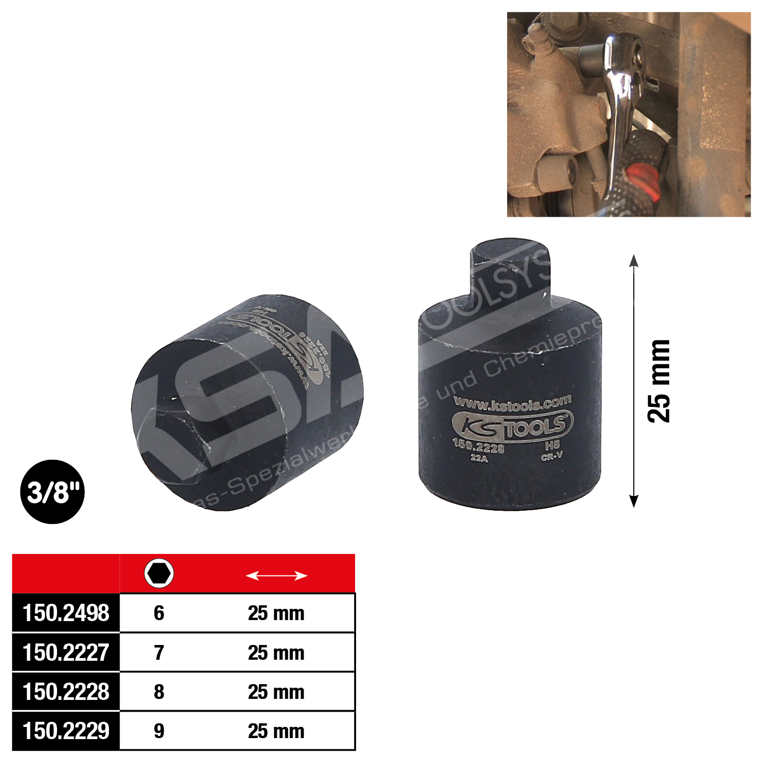 3/8″ Bremssattel-Stecknuss, 7mm – Bild 3