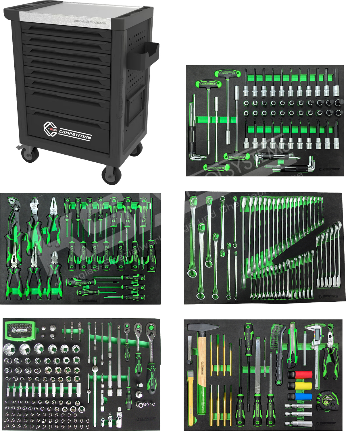 COMPETITION Werkstattwagen mit 8 Schubladen und 341 Premium-Werkzeugen – Bild 2