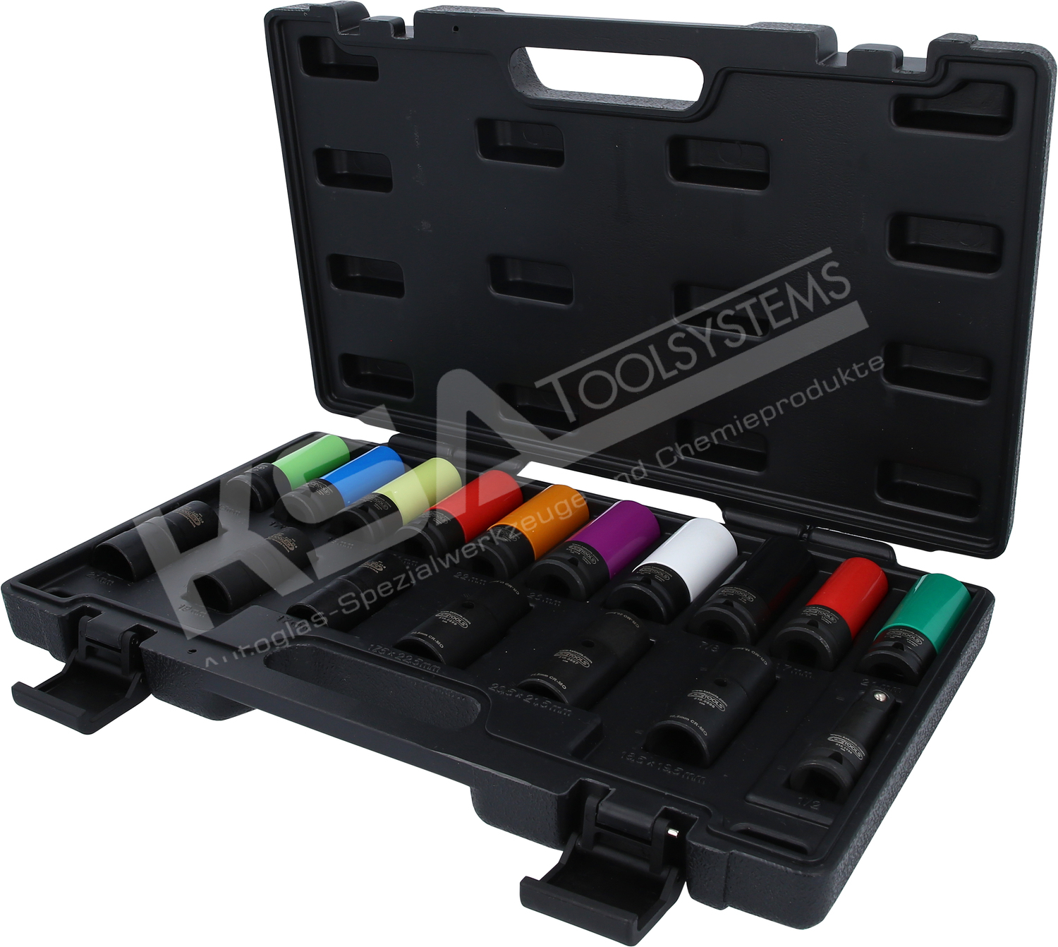 1/2″ MASTER Spezial-Kraft-Stecknuss-Satz für Radverschraubungen, 17-tlg – Bild 2