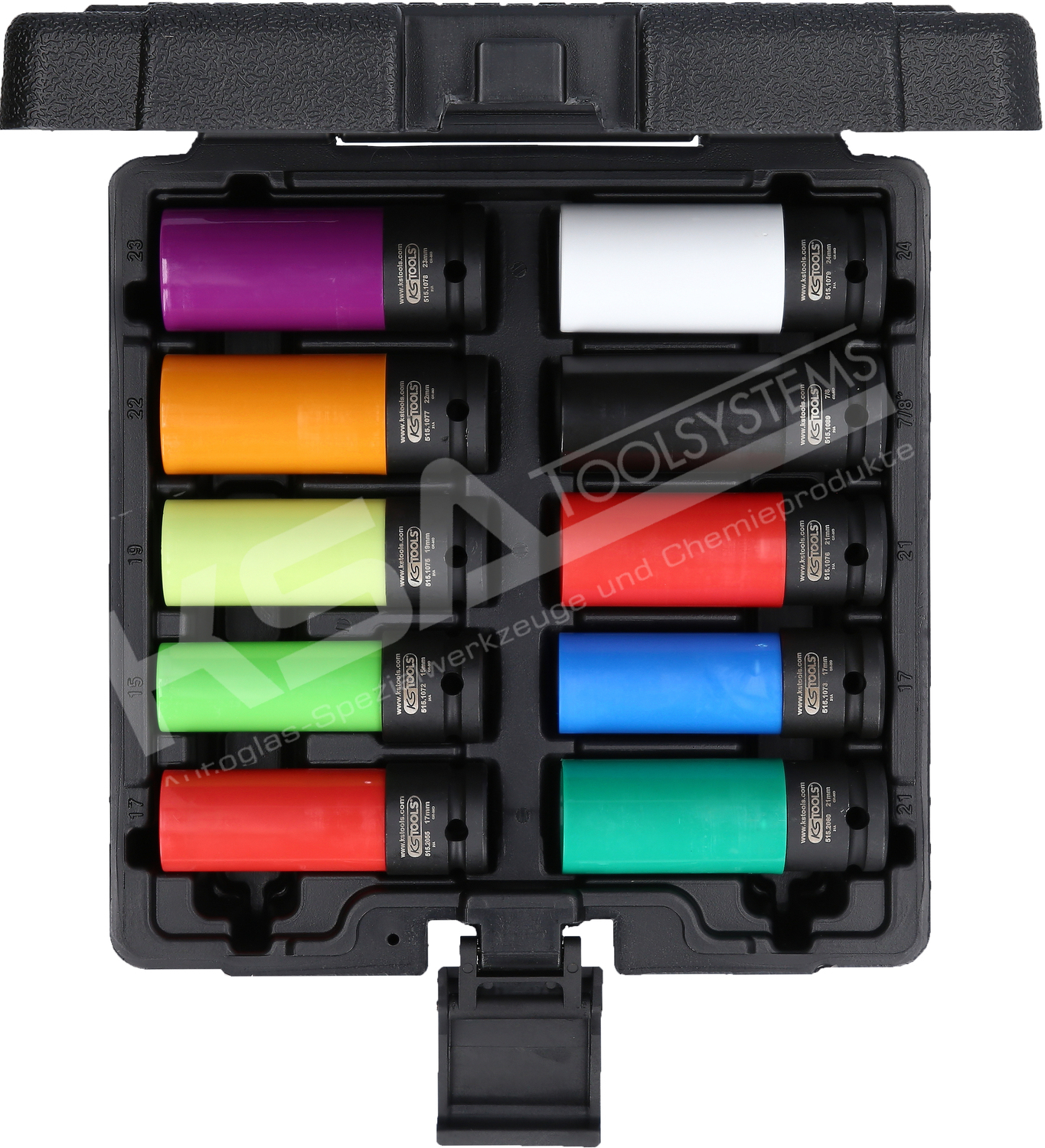 1/2″ Spezial-Alu-Felgen Kraft-Stecknuss-Satz, 10-tlg – Bild 8