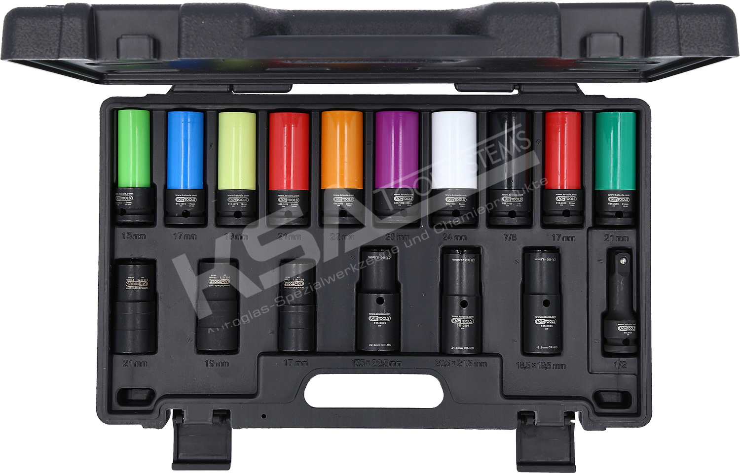 1/2″ MASTER Spezial-Kraft-Stecknuss-Satz für Radverschraubungen, 17-tlg – Bild 7